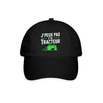 I can't I have Tractor (Green) - Baseball Cap - black/black - Front