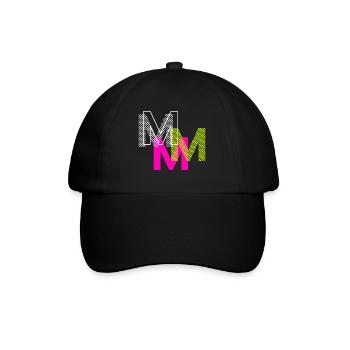 M Buchstabe - Baseballkappe - Schwarz/Schwarz - Vorne