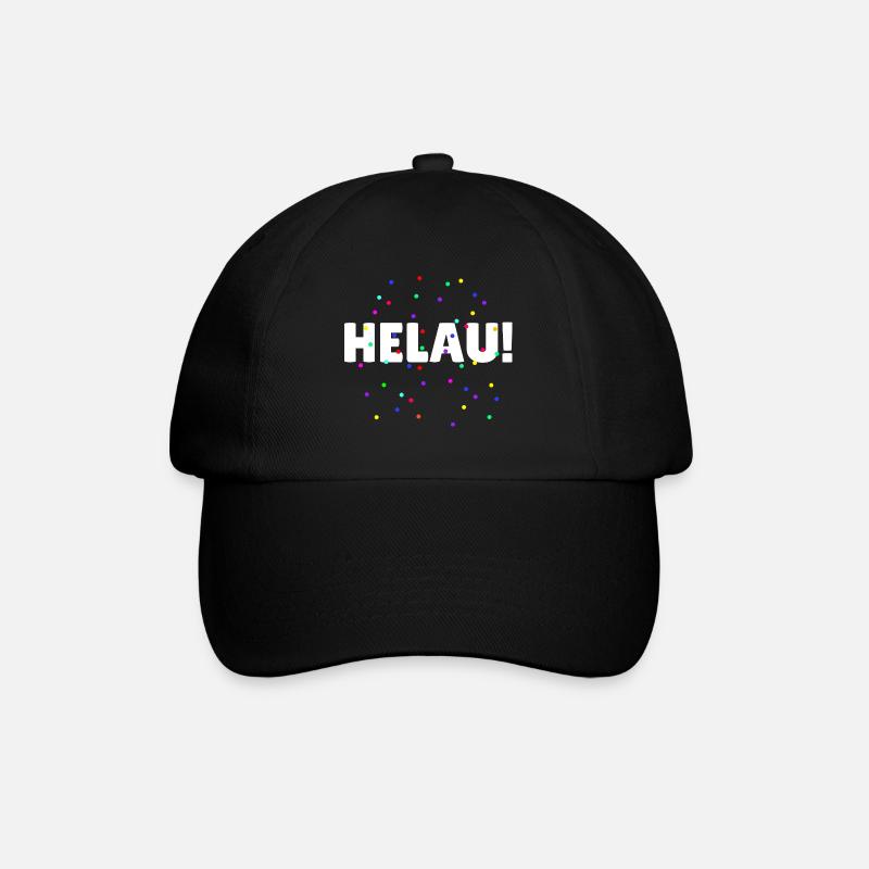 Helau Fasching Kostüm Karneval - Baseballkappe - Schwarz/Schwarz
