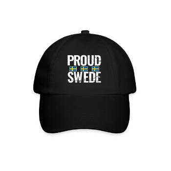 Fier Suédois Suède Vintage Drapeau Suédois - Casquette classique - noir/noir - Devant