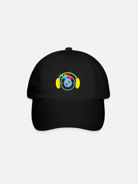 Colorful headphones - Baseball Cap - black/black