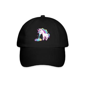 Licorne Vomir Arc-en-ciel Coloré Coloré Drôle - Casquette classique - noir/noir - Devant