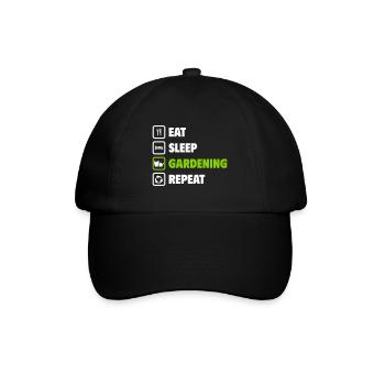 Eat, sleep, garden, repeat! - Baseball Cap - black/black - Front