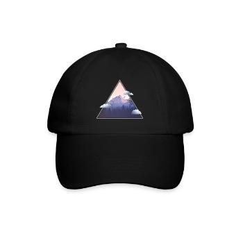 Mountain with clouds - Baseball Cap - black/black - Front