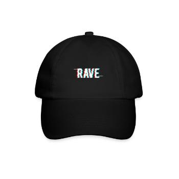 Rave Glitch Hardstyle Festival EDM Techno - Baseballkappe - Schwarz/Schwarz - Vorne
