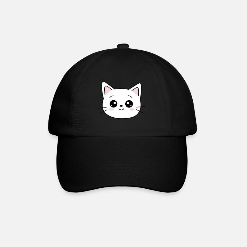 Kawaii Katze Kätzchen Kawaii - Baseballkappe - Schwarz/Schwarz