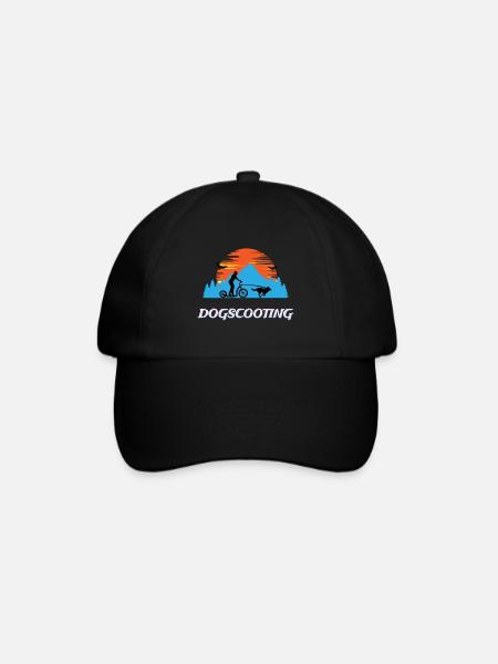 Dogscooting Bikejöring Zughundesport Design - Baseballkappe - Schwarz/Schwarz
