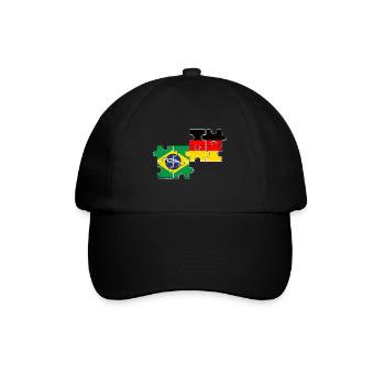 Brasilien Deutschland Flagge Brasilianer Deutscher - Baseballkappe - Schwarz/Schwarz - Vorne