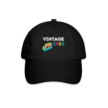 Vintage 1983 cassette 39 years old 1983 - Baseball Cap - black/black - Front