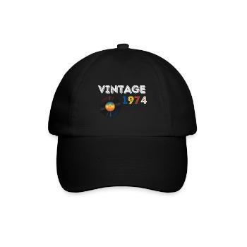 Record vintage 48 ans 1974 anniversaire - Casquette classique - noir/noir - Devant