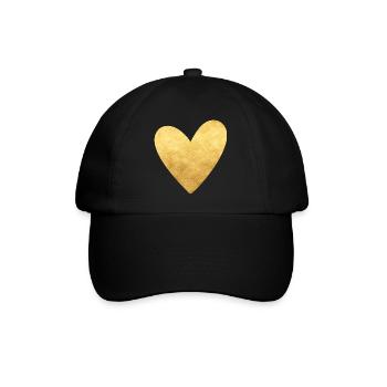 Coeur or je symbole cadeau d'amour - Casquette classique - noir/noir - Devant