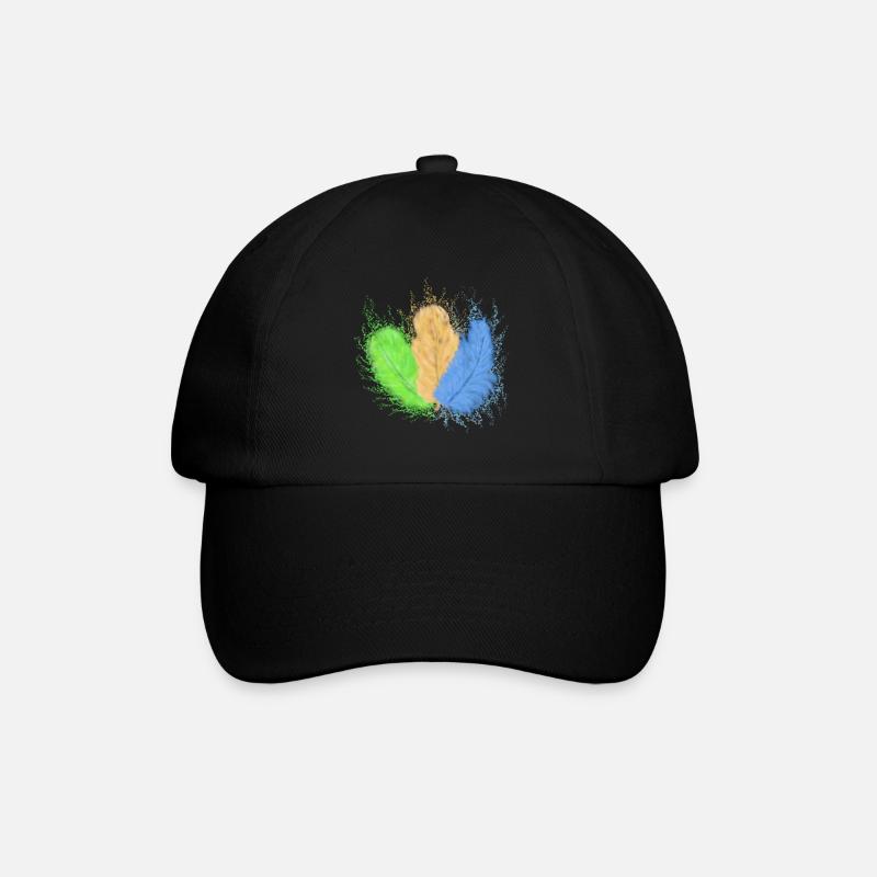 Feathers, colourfully mixed - Baseball Cap - black/black
