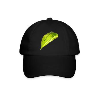 Eine Libelle ruht sich auf einem Blatt aus - Baseballkappe - Schwarz/Schwarz - Vorne