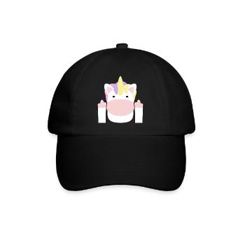 middle finger - Baseball Cap - black/black - Front