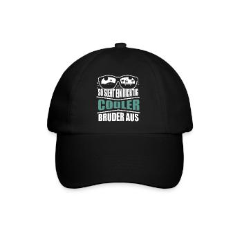 Cooler Bruder Geschenkidee für Brüder Geschenke - Baseballkappe - Schwarz/Schwarz - Vorne