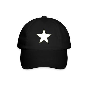 Étoile jaune blanc, white yellow star - Casquette classique - noir/noir - Devant