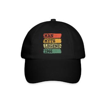 1966 Vintage Man Myth Legend Birthday - Baseball Cap - black/black - Front