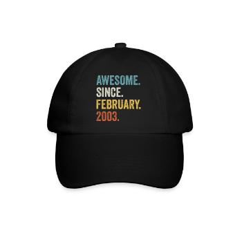Awesome Since February 2003 19th Birthday - Baseball Cap - black/black - Front