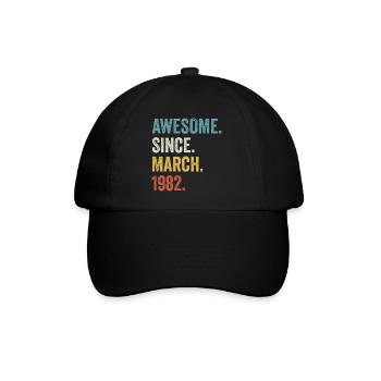 Awesome Since March 1982 40th Birthday - Baseball Cap - black/black - Front