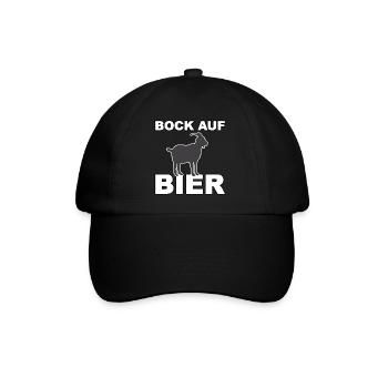 Bock auf Bier - Baseballkappe - Schwarz/Schwarz - Vorne
