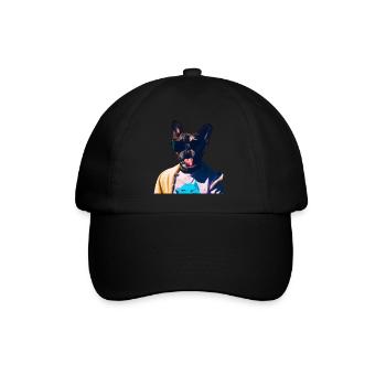 Drôle de chien avec la langue tendue - Casquette classique - noir/noir - Devant