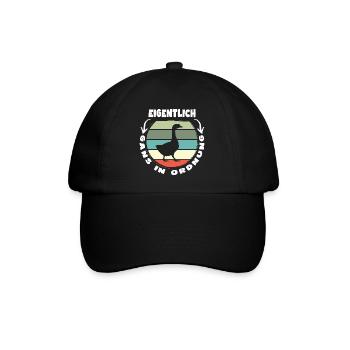 gänse gänsehaltung gänsefreund gans in ordnung - Baseballkappe - Schwarz/Schwarz - Vorne