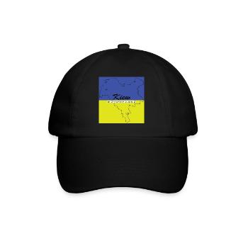 Kiew - Hauptstadt mit GPS-Koordinaten & Flagge - Baseballkappe - Schwarz/Schwarz - Vorne