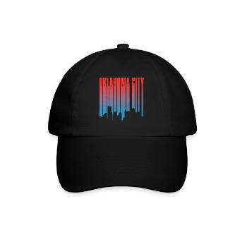 Oklahoma City Skyline Gradient - Baseballkappe - Schwarz/Schwarz - Vorne