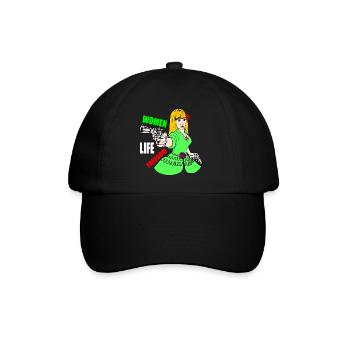 Women life freedom - Baseballkappe - Schwarz/Schwarz - Vorne