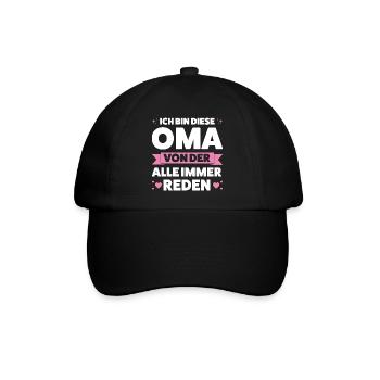 Oma Großmutter Enkelkind Geschenk - Baseballkappe - Schwarz/Schwarz - Vorne