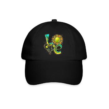 Love Tennis Player - Baseballkappe - Schwarz/Schwarz - Vorne