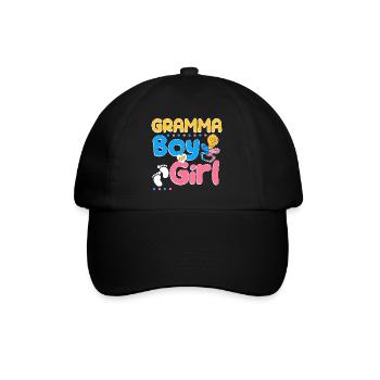 Pink or Blue Gramma Loves You Best Grandma Ever - Baseballkappe - Schwarz/Schwarz - Vorne