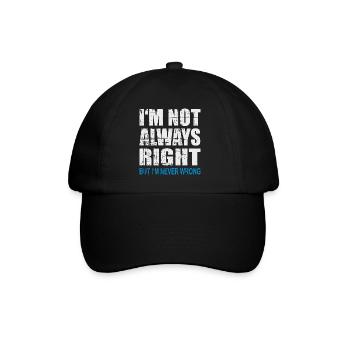 Je n’ai pas toujours raison - Casquette classique - noir/noir - Devant