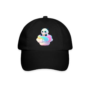 Panda coton candy barbe a papa anime kawaii Japon - Casquette classique - noir/noir - Devant