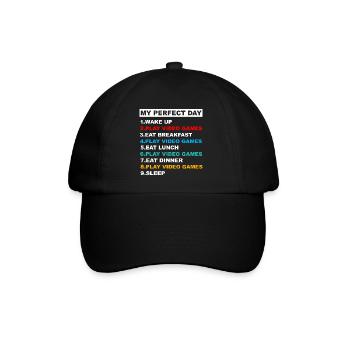 Mein perfekter Tag Videospiele Lustiger Cool Gamer - Baseballkappe - Schwarz/Schwarz - Vorne