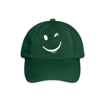 White wink expression - Baseball Cap - bottle green - Front