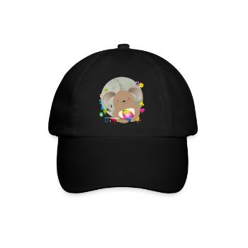 niedlicher Osterhase beim Ostereier bemalen - Baseballkappe - Schwarz/Schwarz - Vorne
