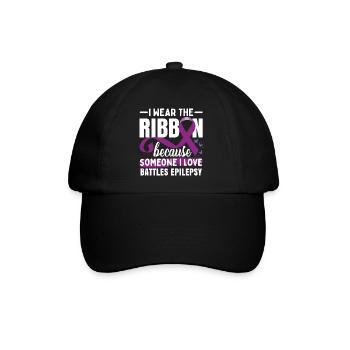 Epilepsy Awareness Women Purple Ribbon - Baseball Cap - black/black - Front