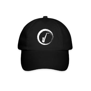 Sporty Hobby Leidenschaft Saxophon - Baseballkappe - Schwarz/Schwarz - Vorne