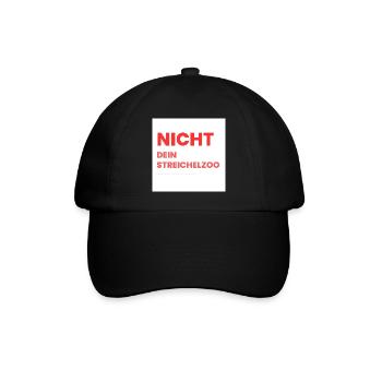 Nicht Dein Streichelzoo Print auf Panel PWSRHR - Baseballkappe - Schwarz/Schwarz - Vorne