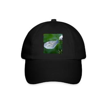 Schmetterling ruht auf einer Distel - Baseballkappe - Schwarz/Schwarz - Vorne
