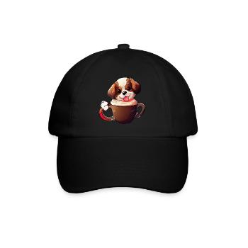 Show your love for dogs and coffee - Baseball Cap - black/black - Front