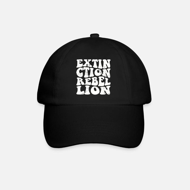 Extinction Rebellion Retro weiss - Baseballkappe - Schwarz/Schwarz