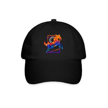 Horse Riding Rider Jumping Gallop Colorful Vintage - Baseball Cap - black/black - Front