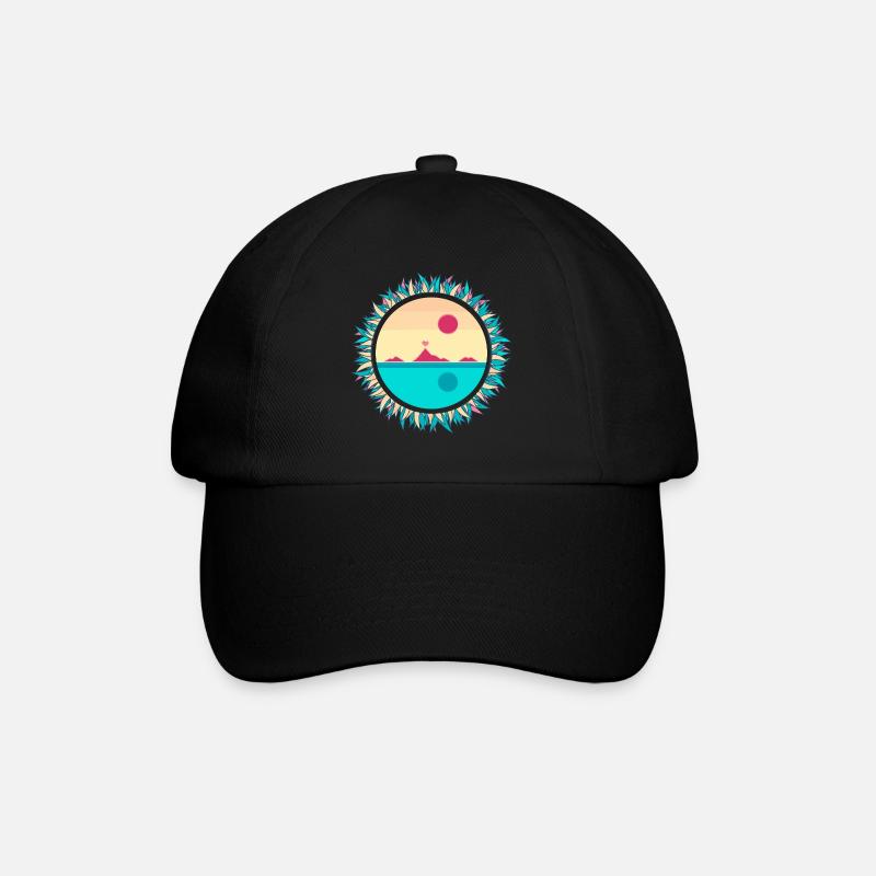 Berge und Meer - Baseballkappe - Schwarz/Schwarz