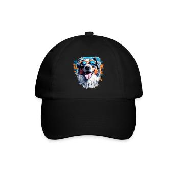 Australischer Schäferhund - Baseballkappe - Schwarz/Schwarz - Vorne