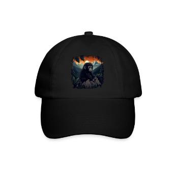 Gorilla Monkey Animal Baby Cub Monkey Gorillas - Baseball Cap - black/black - Front