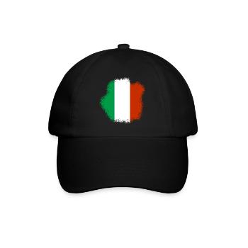 Drapeau italien vintage drapeau italien look usé - Casquette classique - noir/noir - Devant