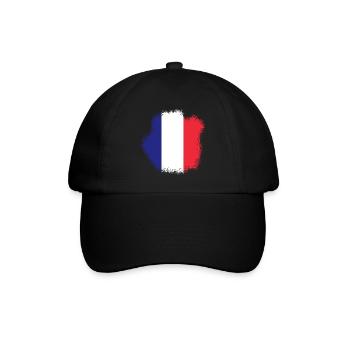 Frankreich Flagge Used Look Französische Fahne - Baseballkappe - Schwarz/Schwarz - Vorne