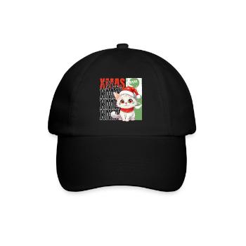 Cat Christmas Merry Meowy Catmas Ugly Cute - Baseball Cap - black/black - Front